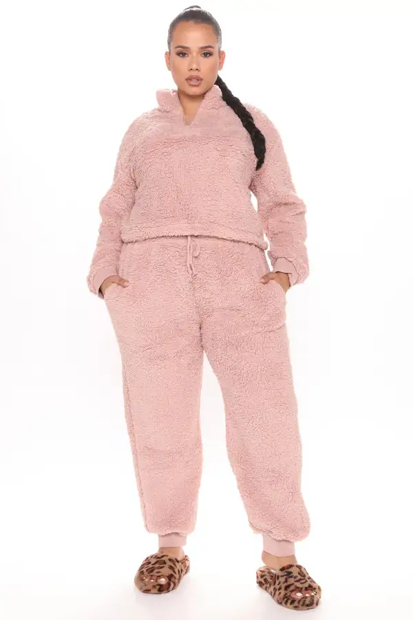 Cuddle Time Cozy Pant Set - Mauve