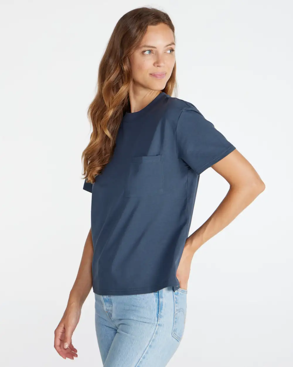 Lux Relaxed Split Hem Pocket Tee