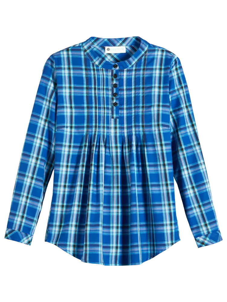 Ella Simone Tartan Pintuck Tunic Top
