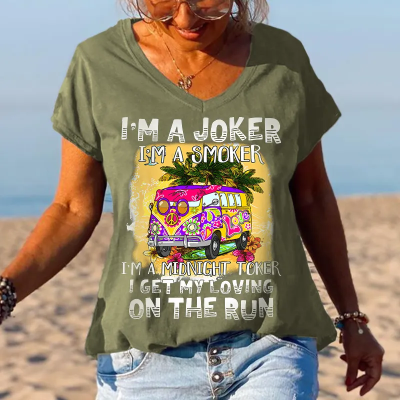 I'm A Joker Vacation Car Printed Cozy Graphic Tees