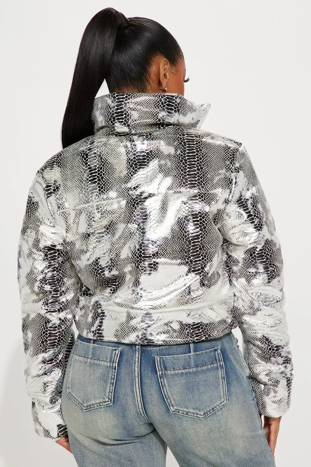 Snakes In The Garden Bomber Jacket - Silver