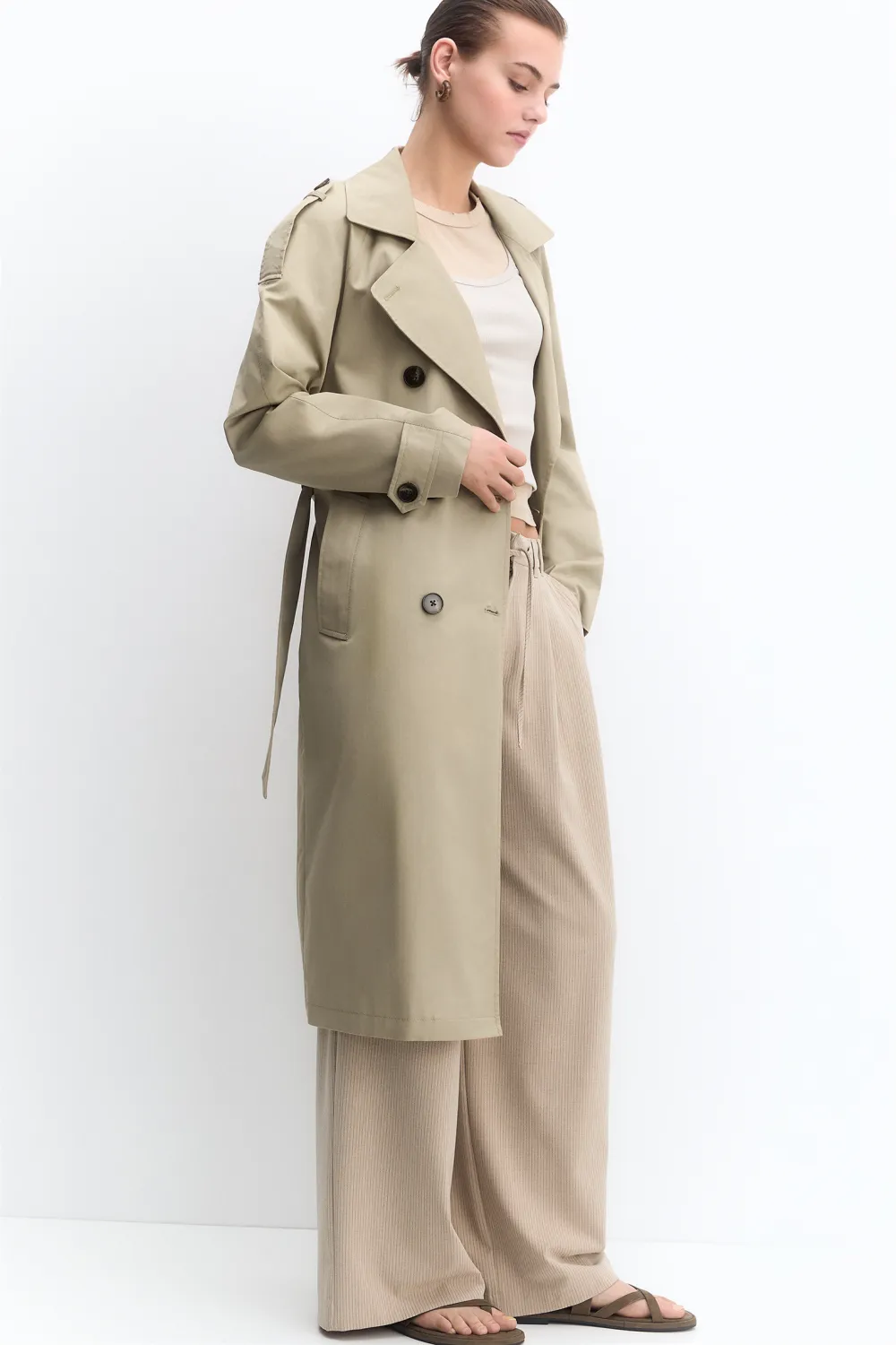 Gabardina cinturón