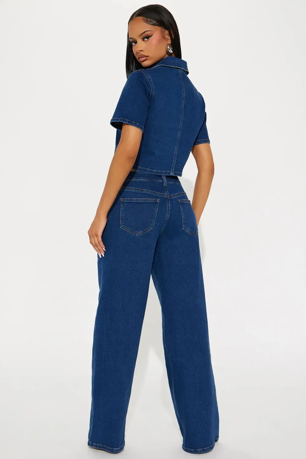 Nola Denim Pant Set - Dark Wash