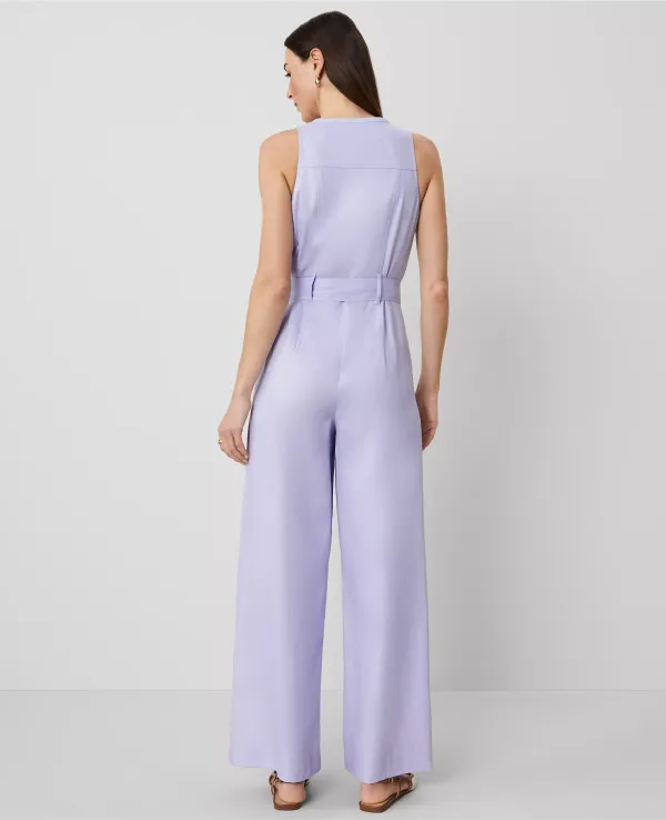 Belted Sleeveless Jumpsuit