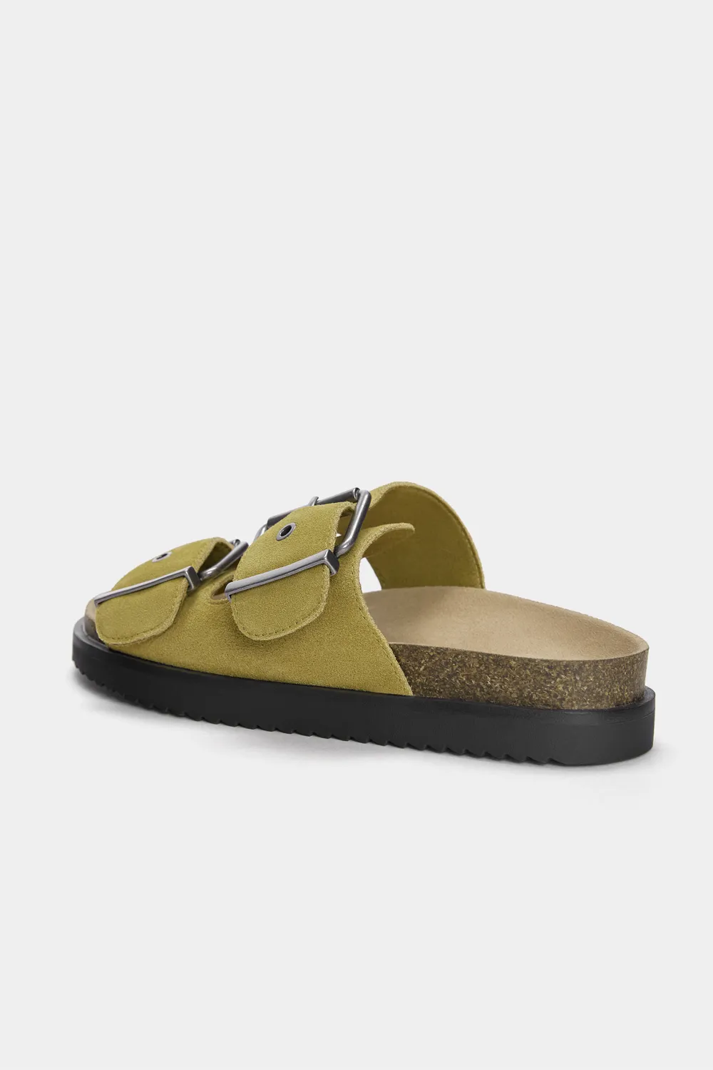 Sandalias planas serraje hebillas