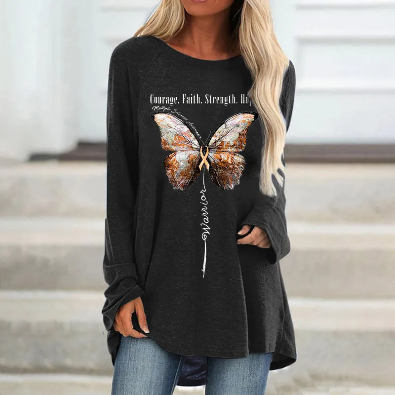 Courage. Faith. Strength. Hope Printed Loose Women's T-shirt