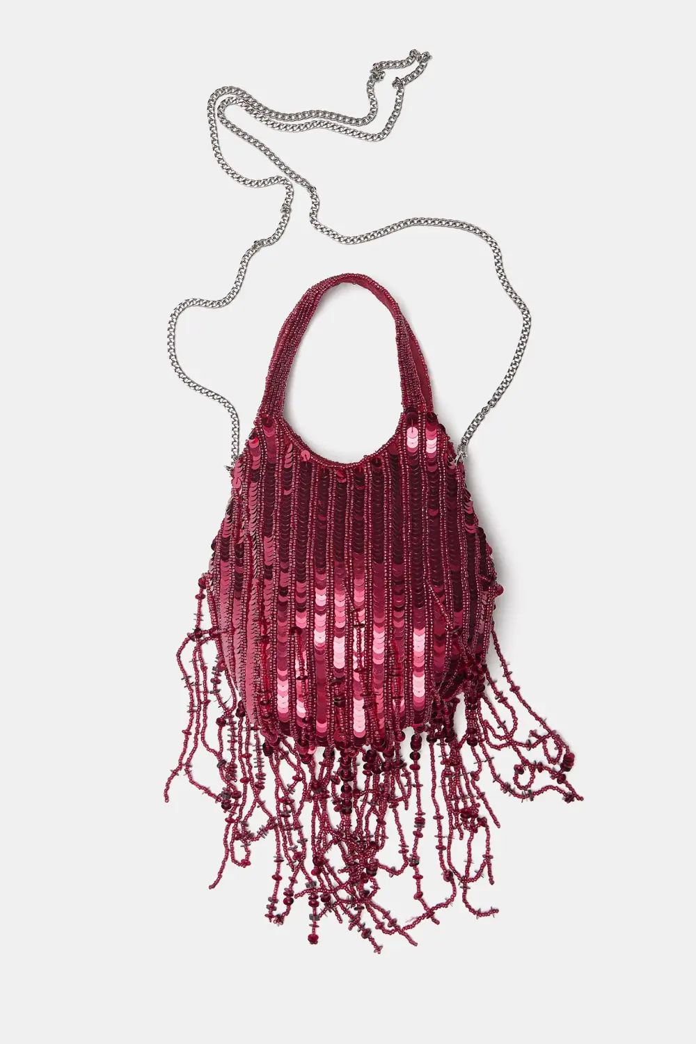 Bolso abalorios flecos