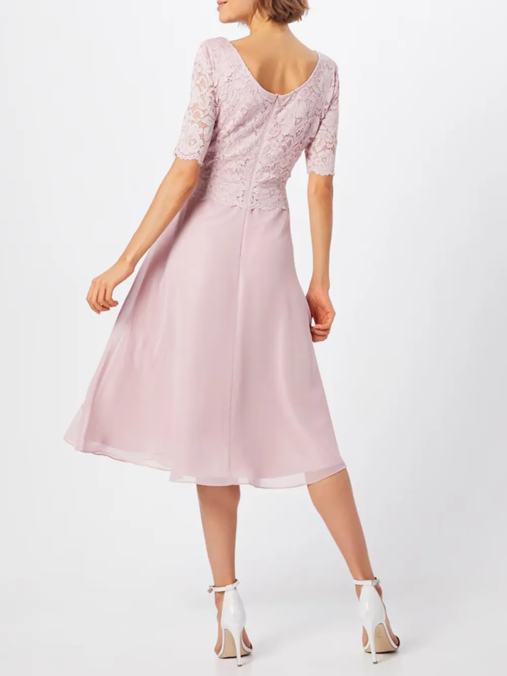 Lace Crew Neck Casual Style Dress