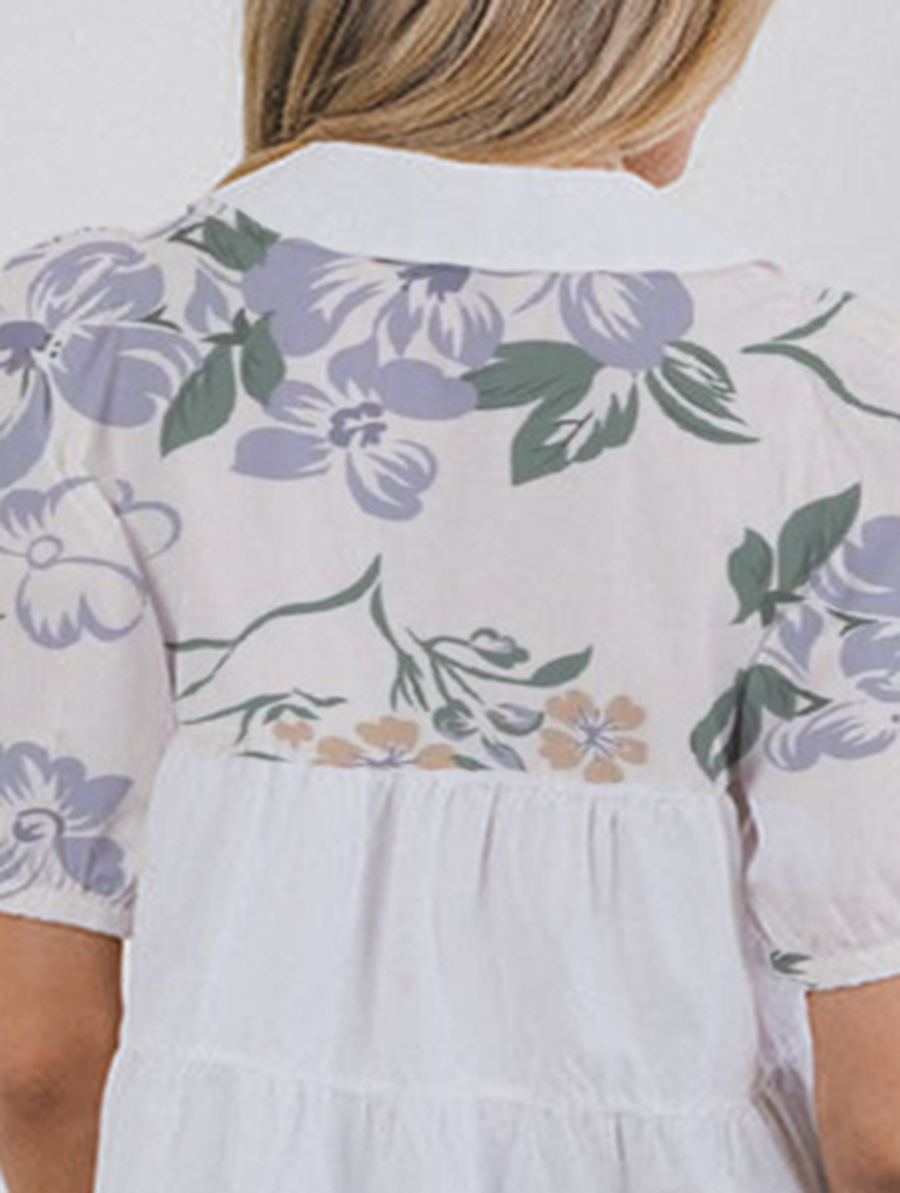 Puff Sleeve Shirt In Poplin White
