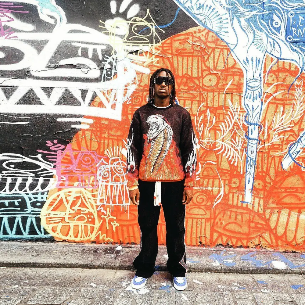Orange Sweater Renaissance Street Wear Fashion Printing Seasonal Trend Special Design