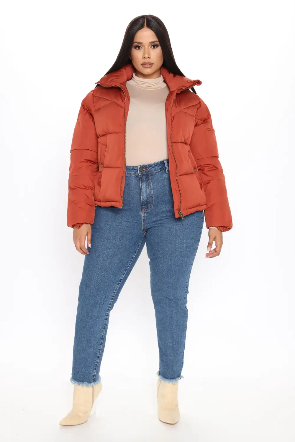 Climate Change Puffer Jacket - Rust