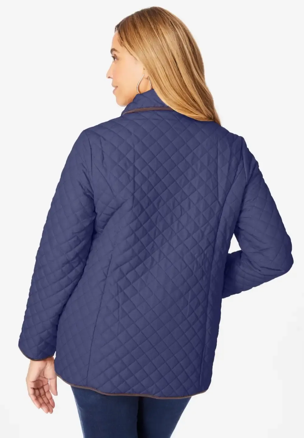 Snap-Front Quilted Coat