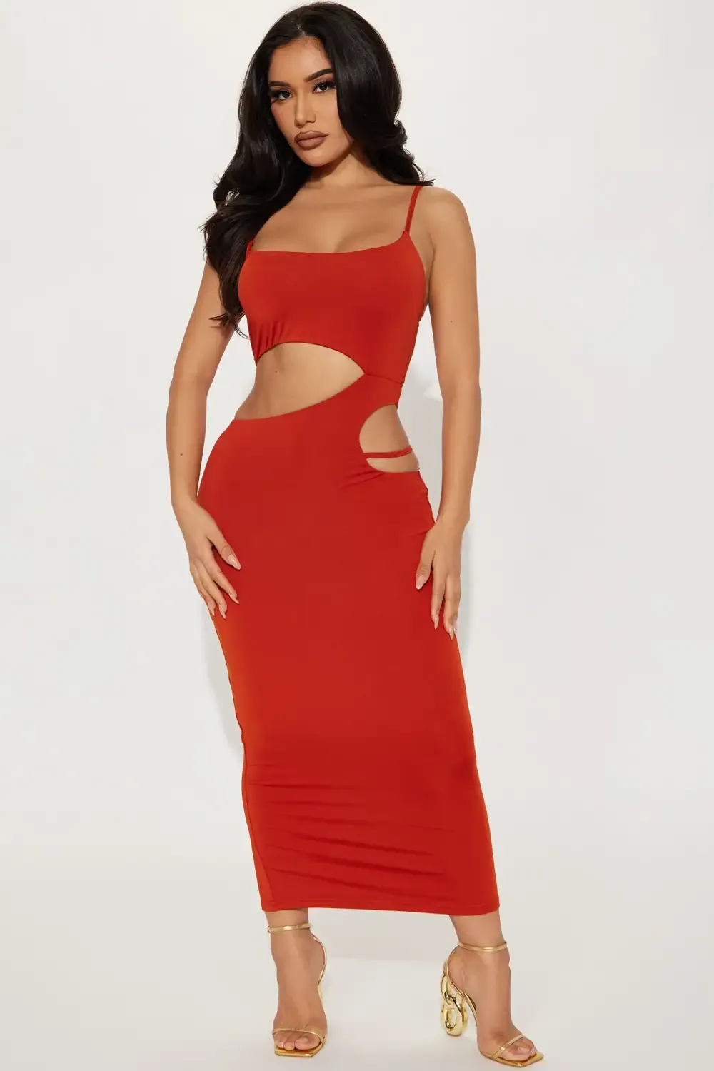 Isabela Midi Dress - Rust