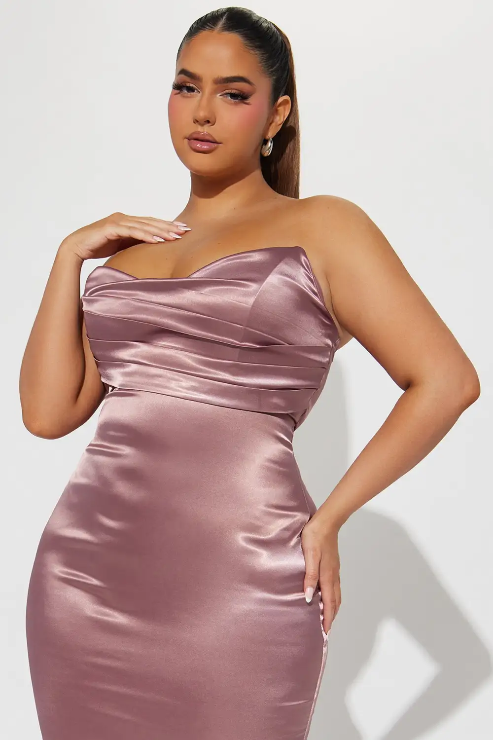 Naomi Satin Maxi Gown - Mocha