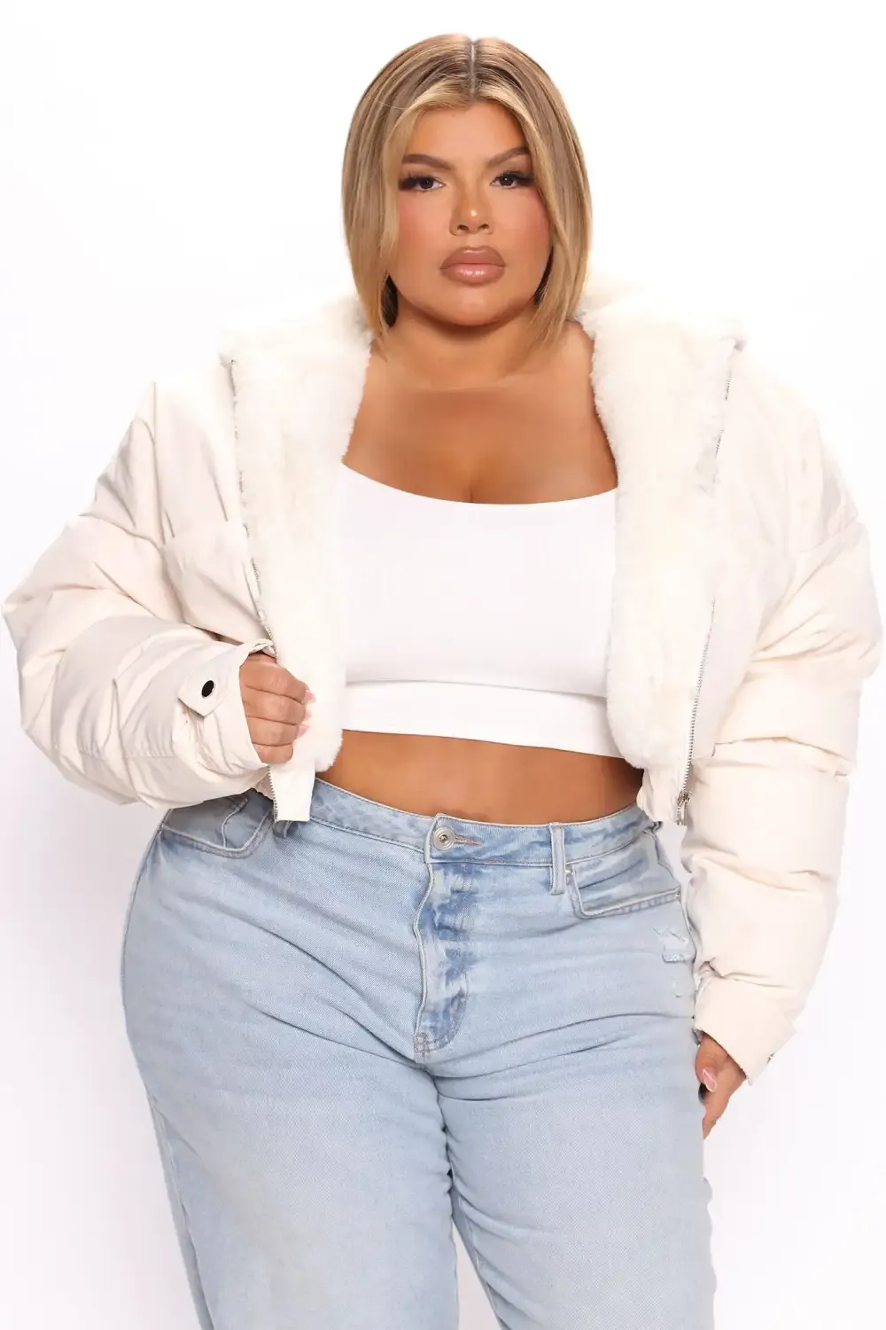 Don't Keep Your Cool Puffer Jacket - Cream