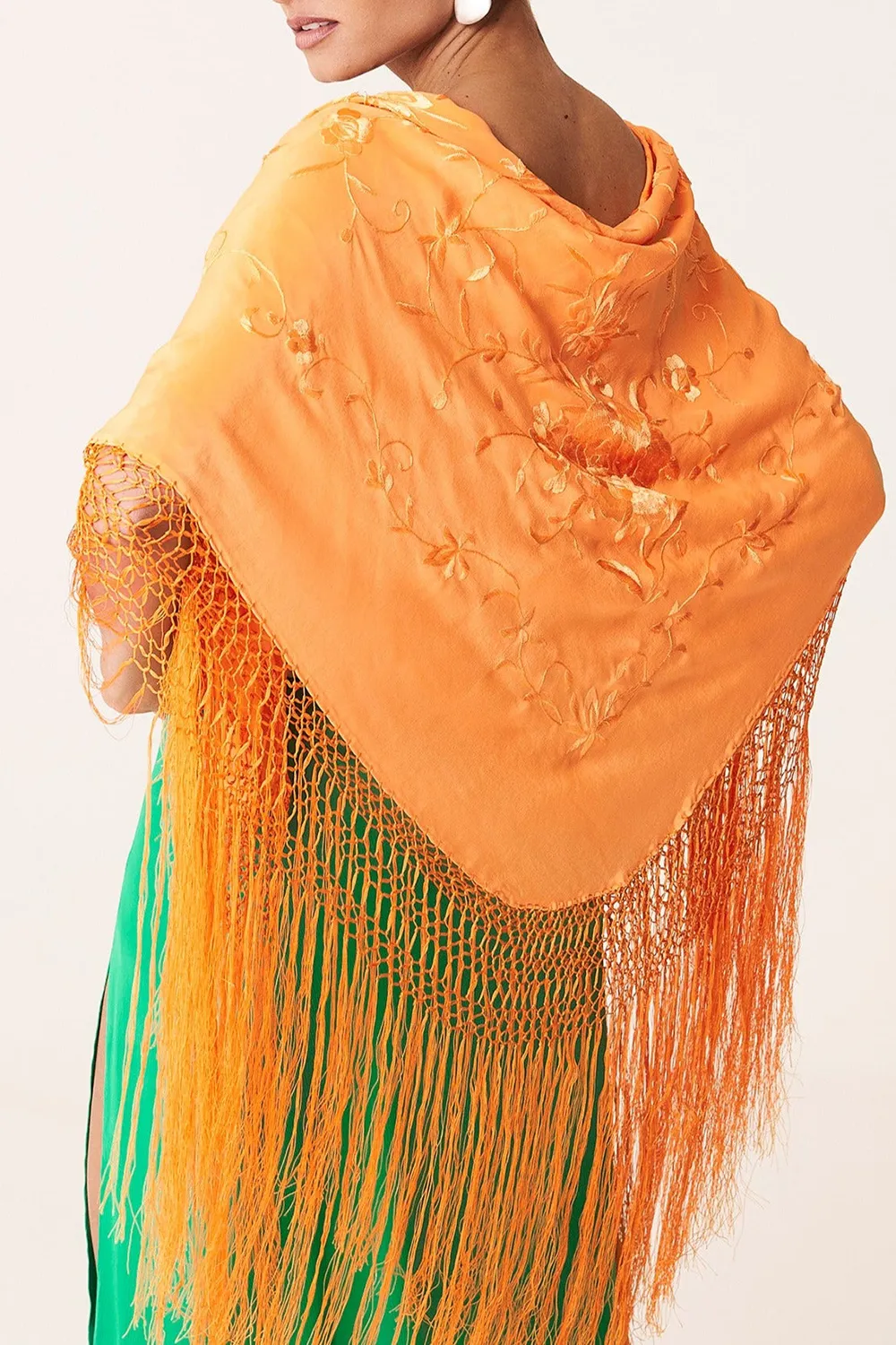 Mustard Women's Art Patterns Manila Shawl