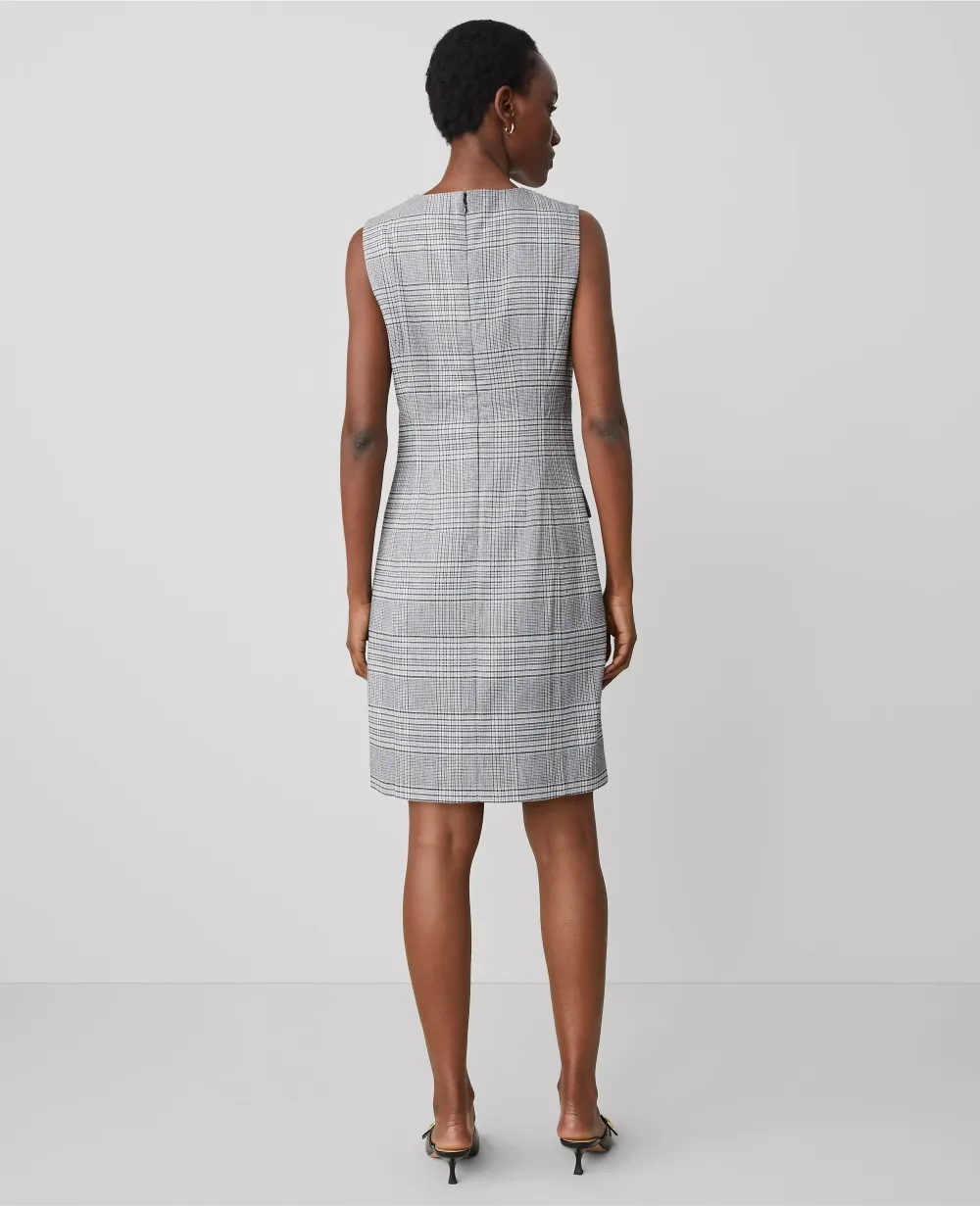 The Button Shift Dress in Plaid
