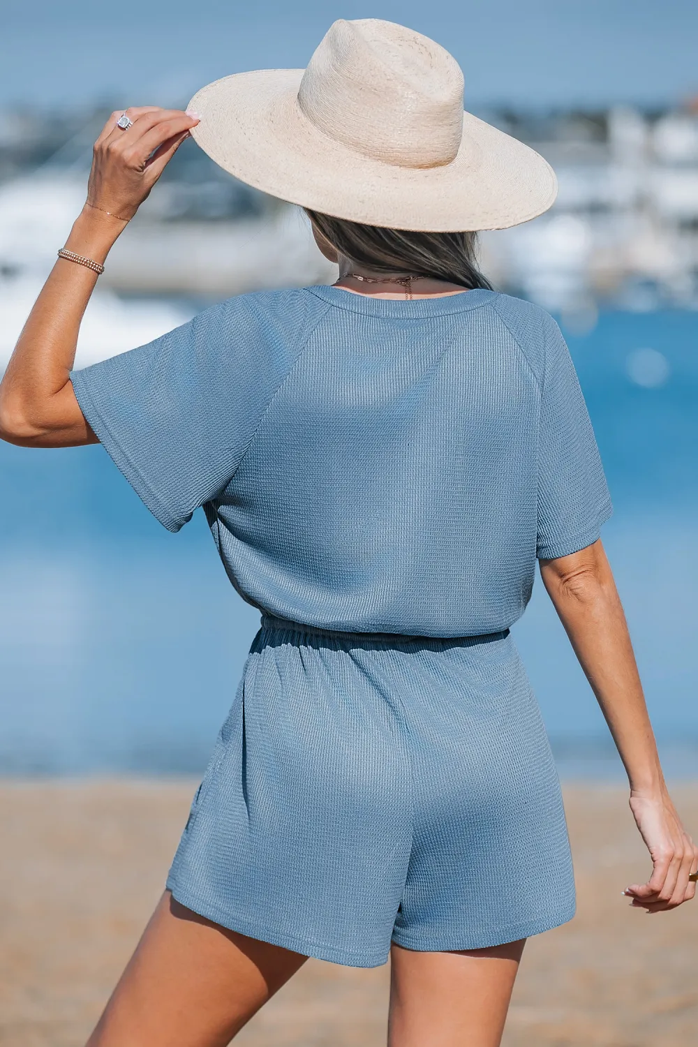 Cozy Textures Blue Romper