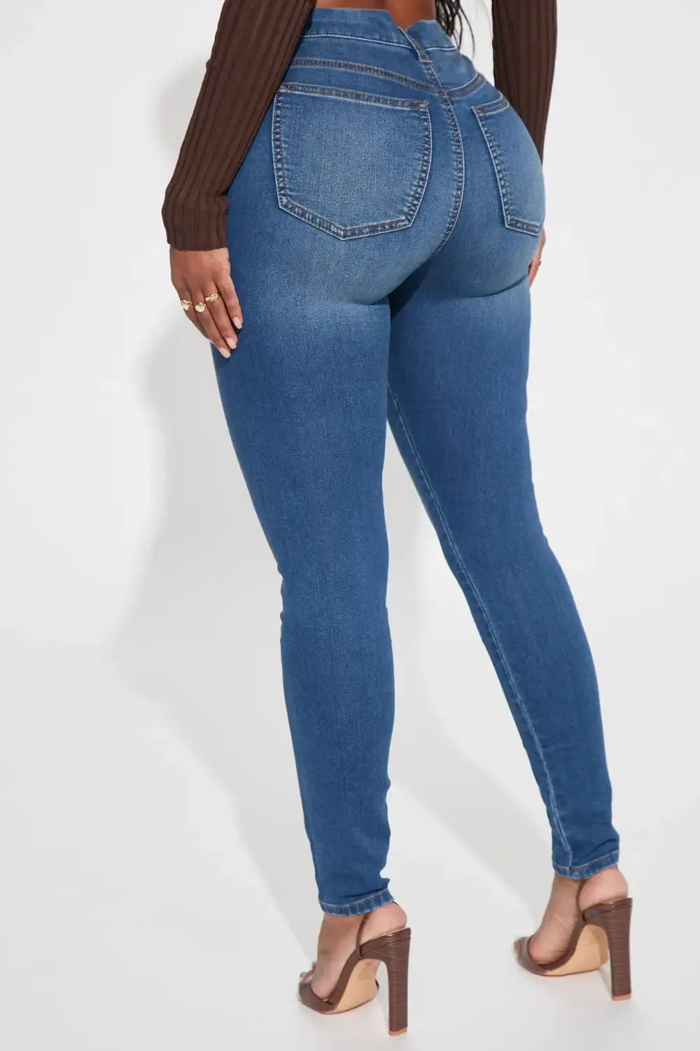 So Seamless Stretch Skinny Jeans - Medium Blue Wash