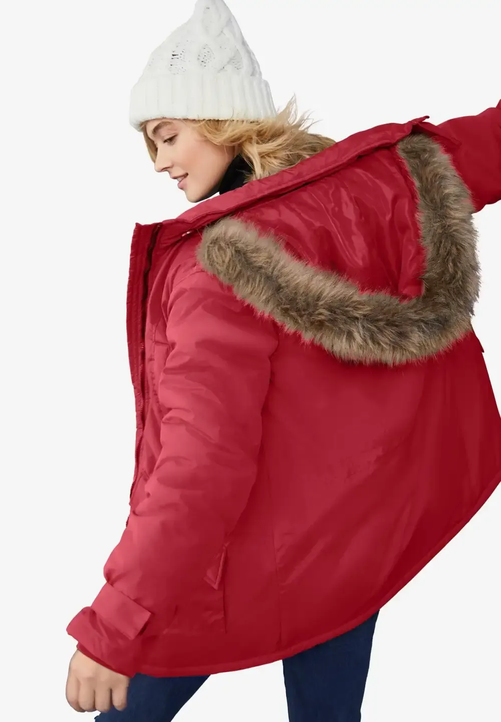Faux Fur Trim Parka