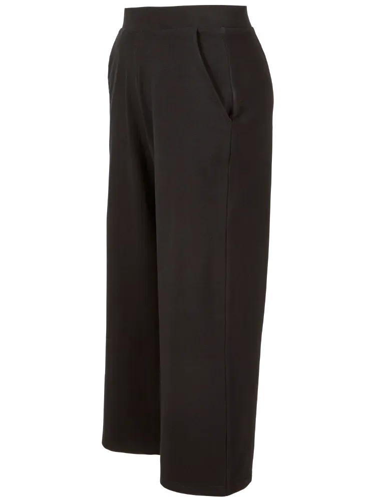 Easy-Fit Wide-Leg Knit Crop Pants