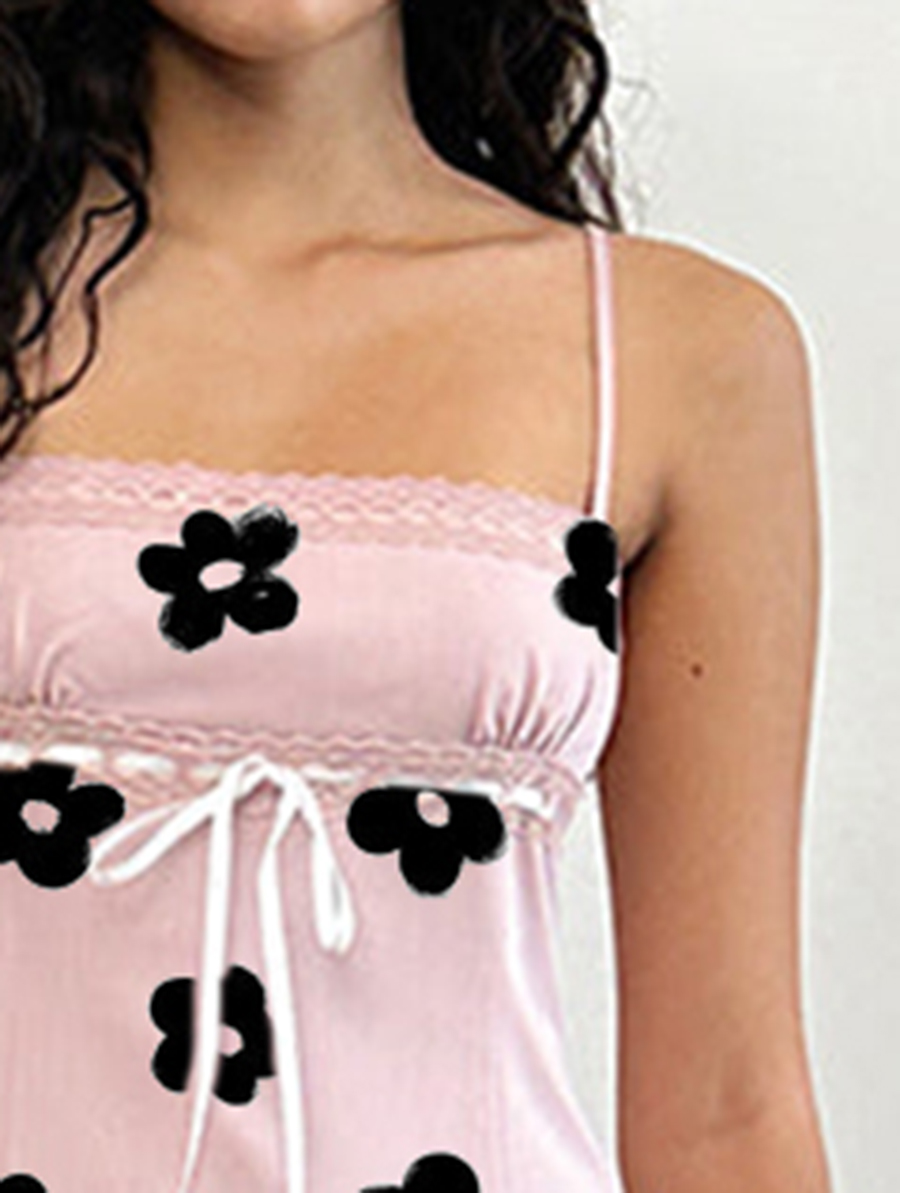 Dress In Dusky Pink With White Binding