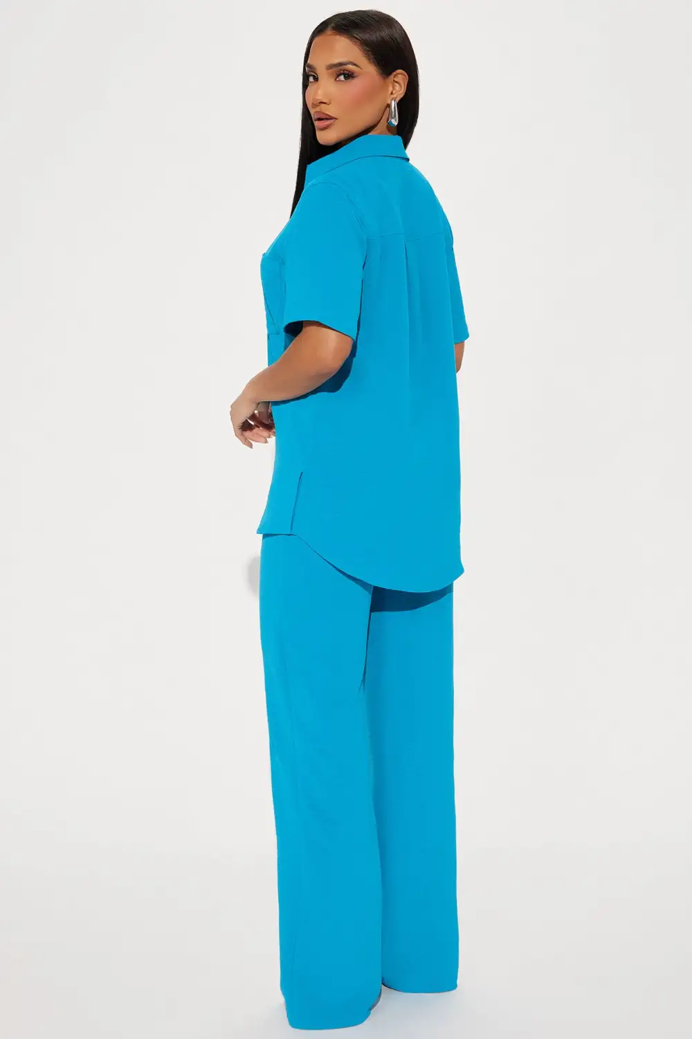 Makenzie Short Sleeve Pant Set - Turquoise