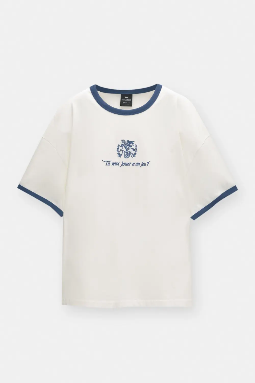 Contrast embroidered T-shirt