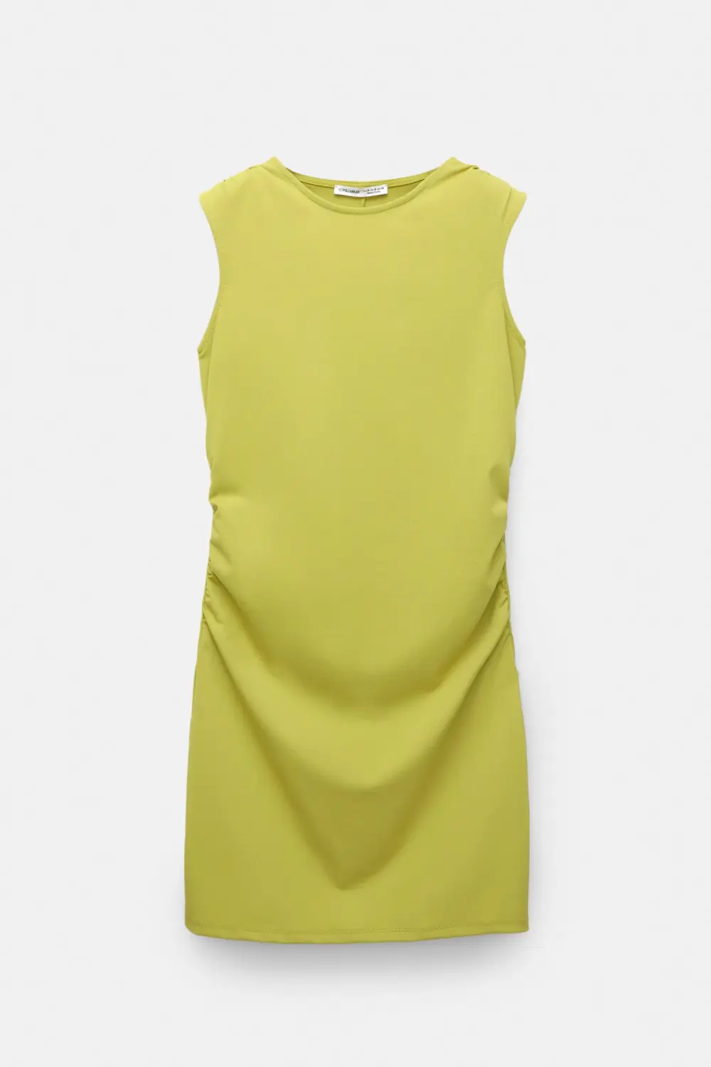 Vestido corto manga sisa frunces