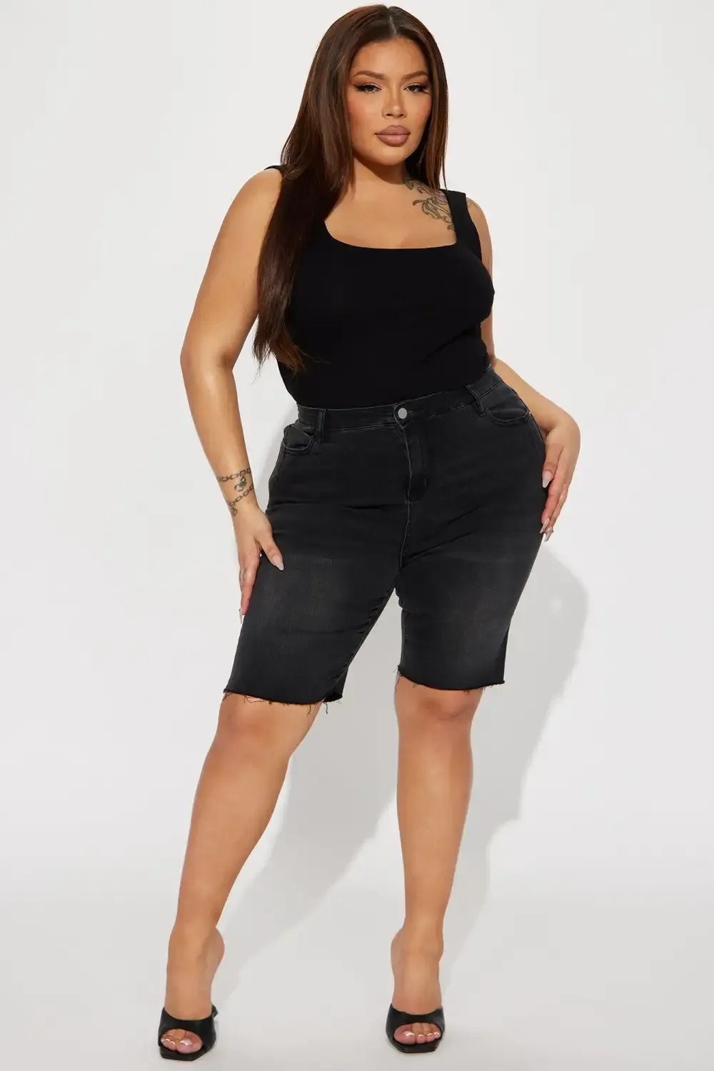 On The Daily Stretch Denim Bermuda Shorts - Black