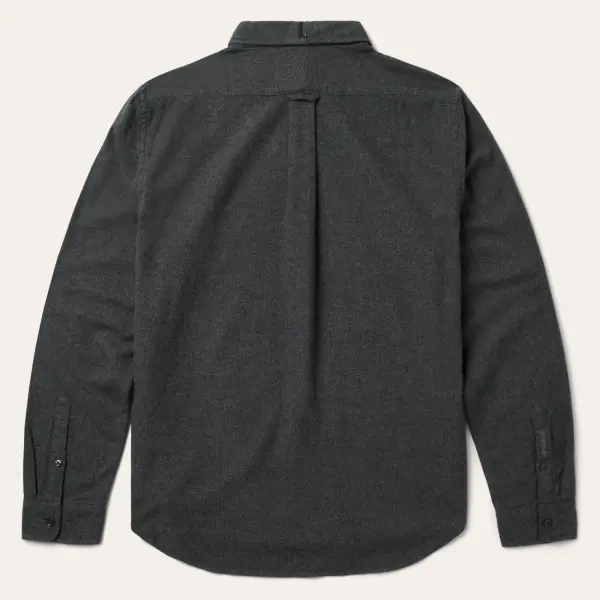 Heathered Flannel Button-Down Shirt