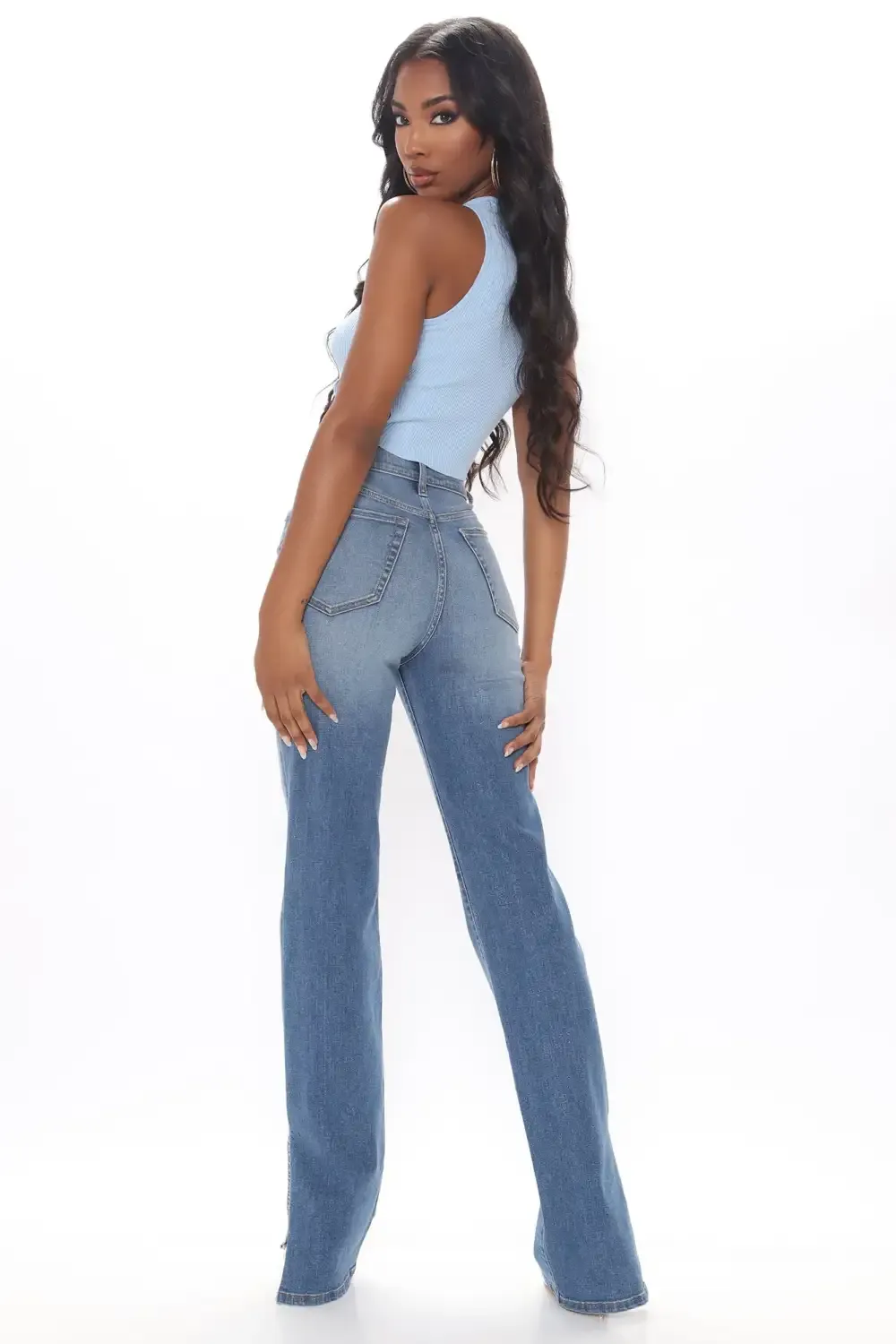 Tall Killing 'Em Softly Side Split Jean - Medium Blue Wash