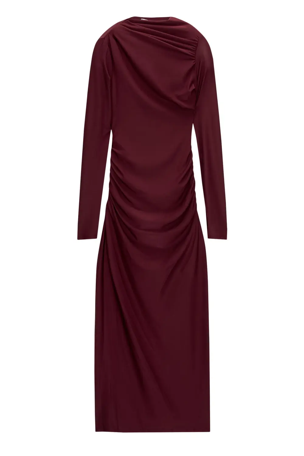 Vestido midi frunces
