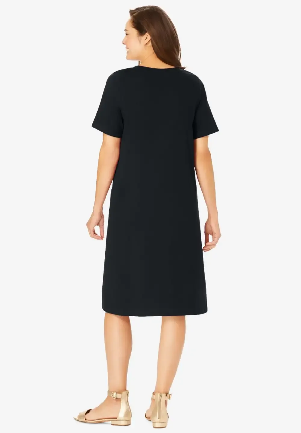 Perfect Short-Sleeve V-Neck Tee Dress