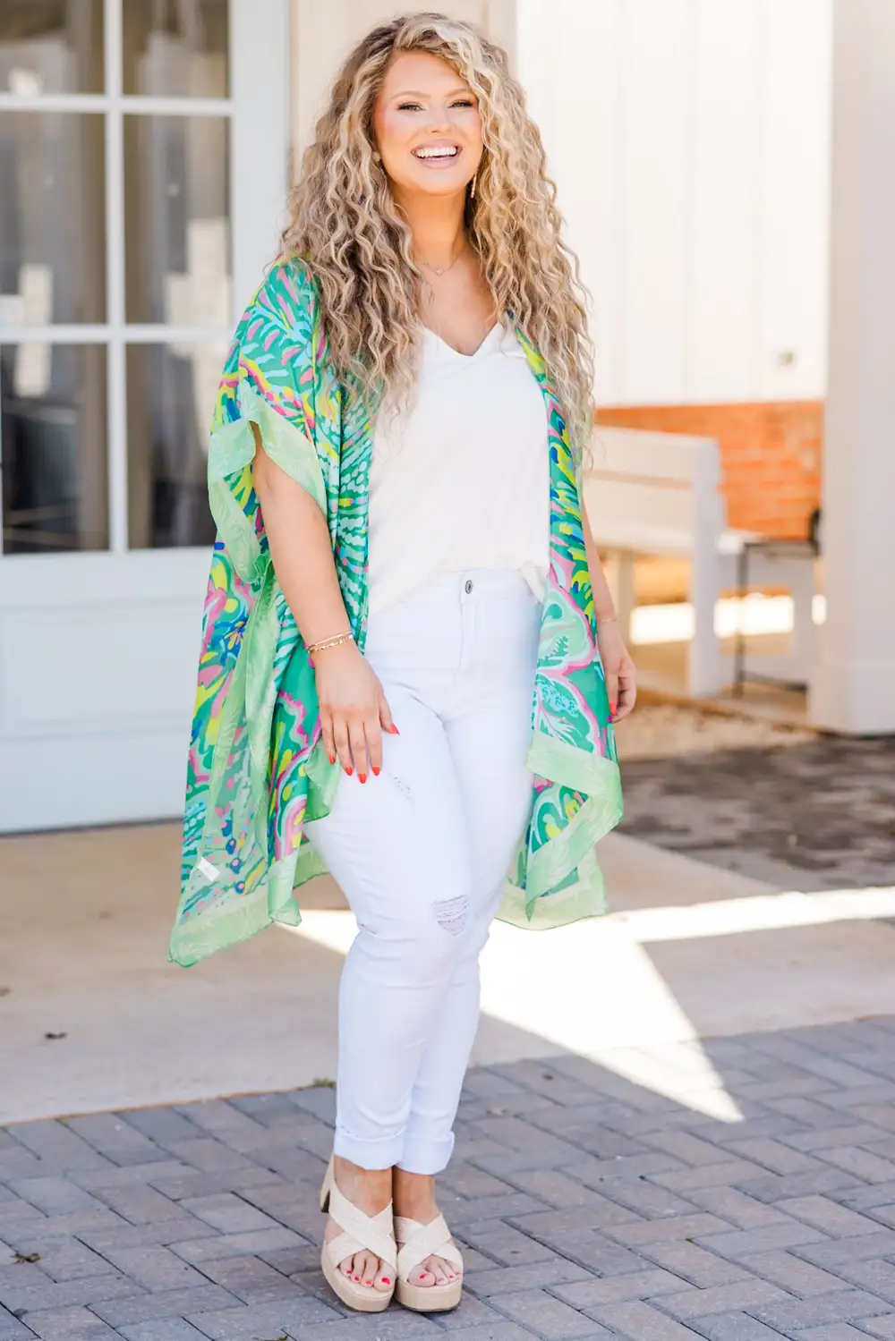 Tropical Palm Trees Kimono, Green