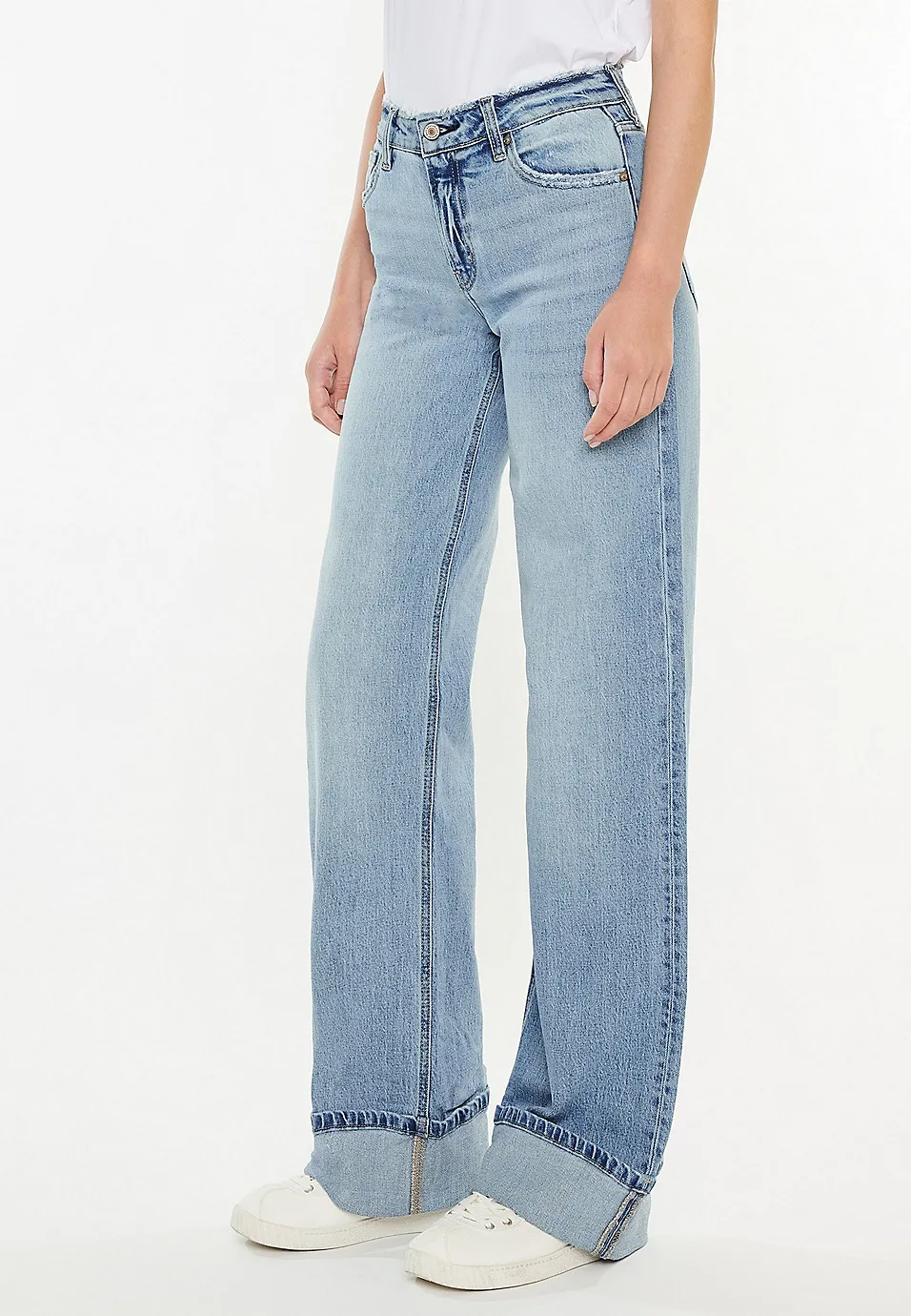 KanCan High Rise Cuffed Wide Leg Jean