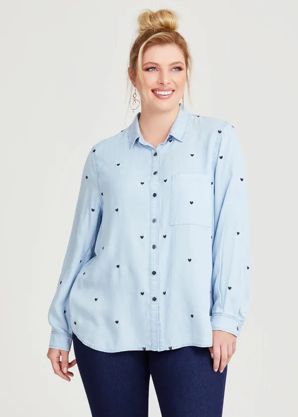 Natural Chambray Heart Shirt