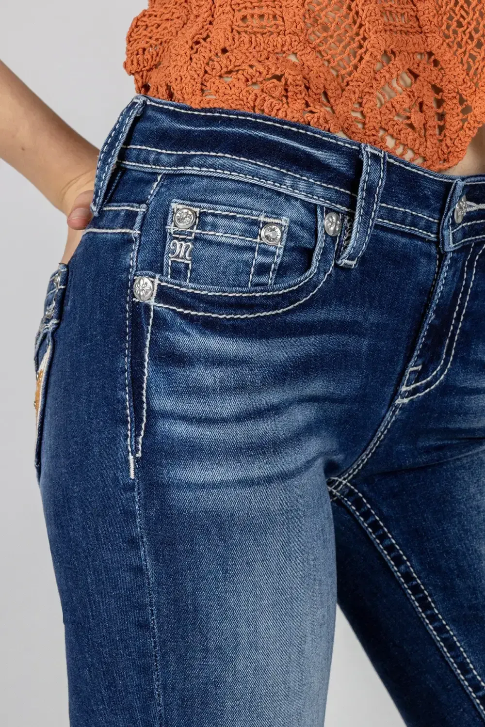 Cow Print Bootcut Denim