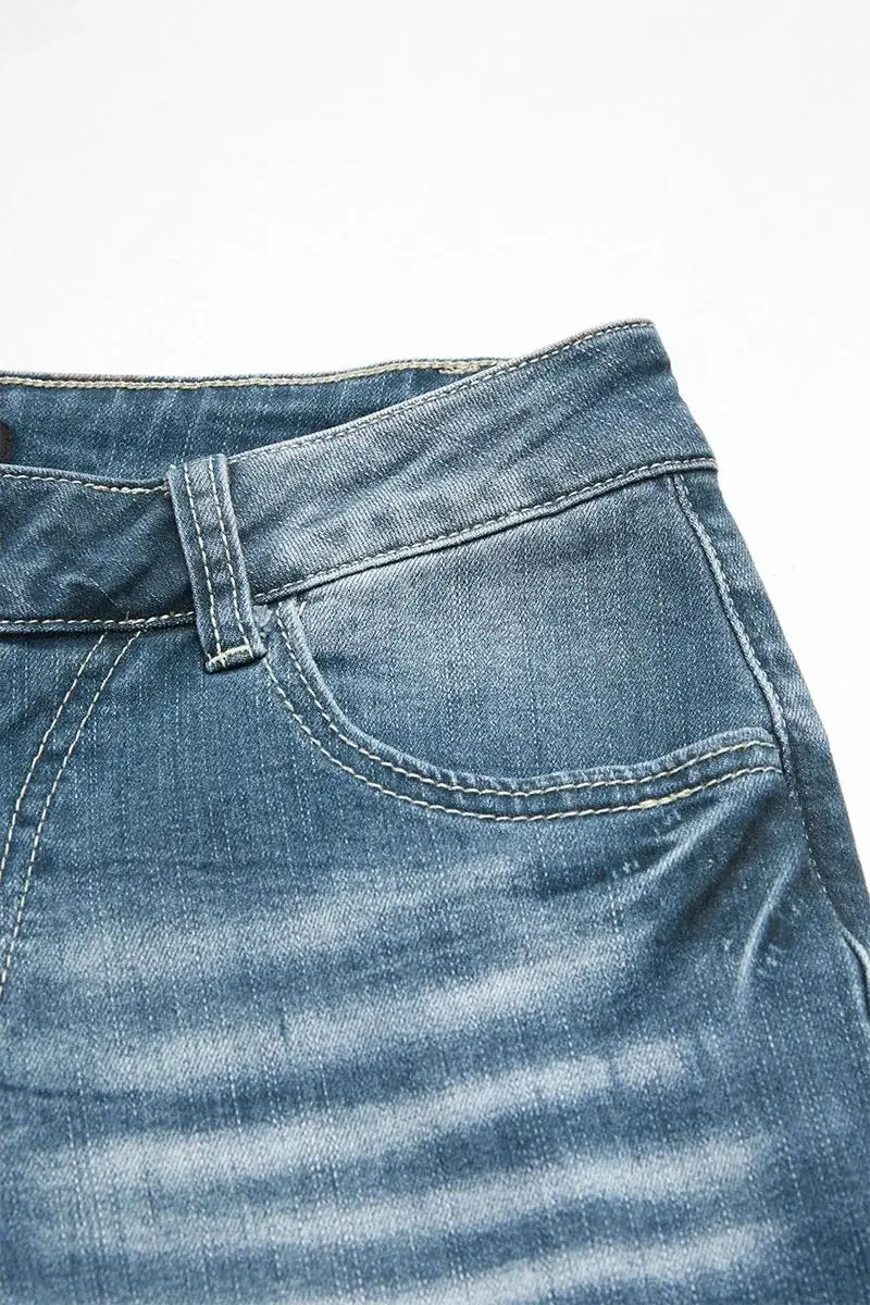 Roll Hem Button Up Mid Rise Denim Mid Thigh Shorts