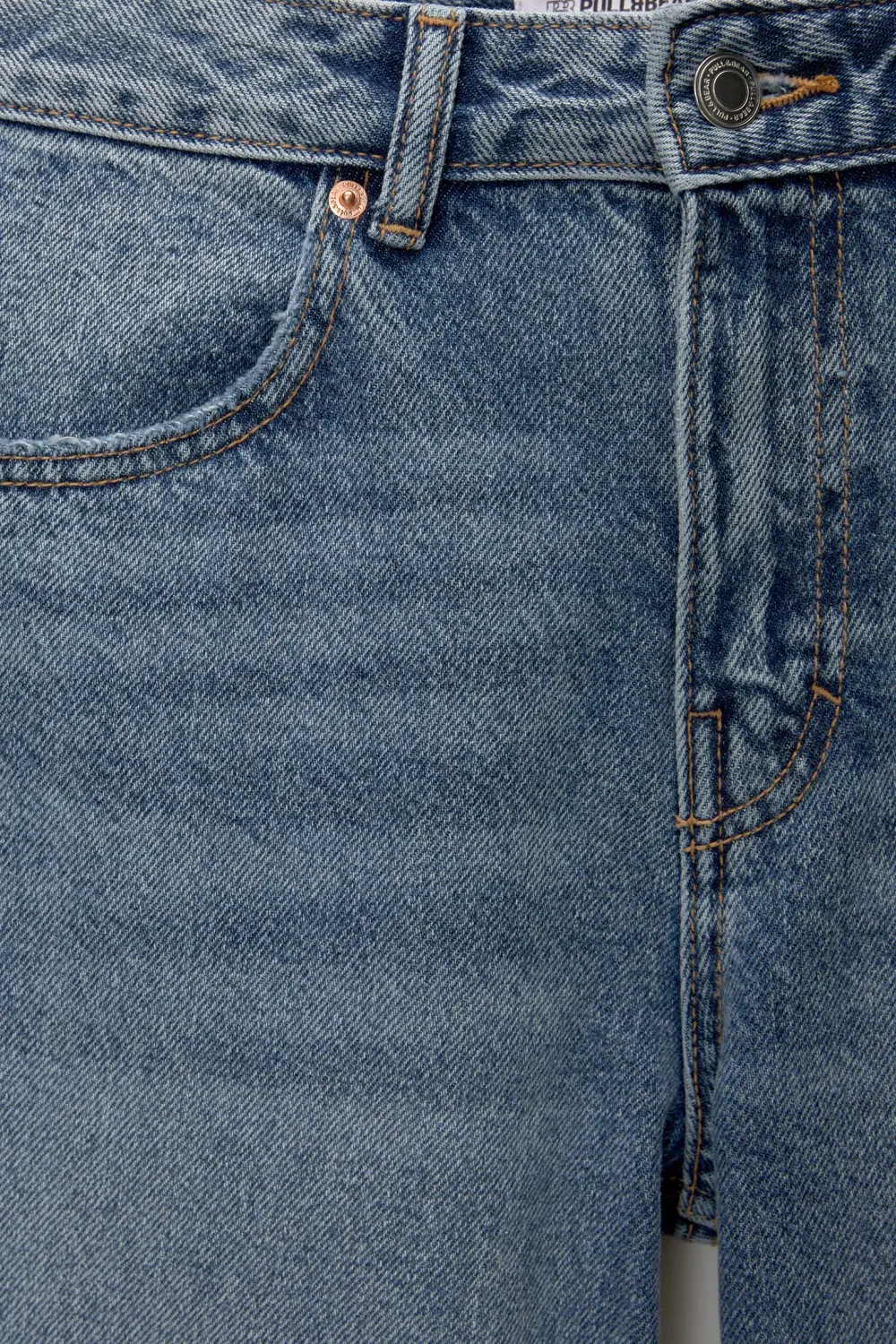 Jeans wide leg tiro alto