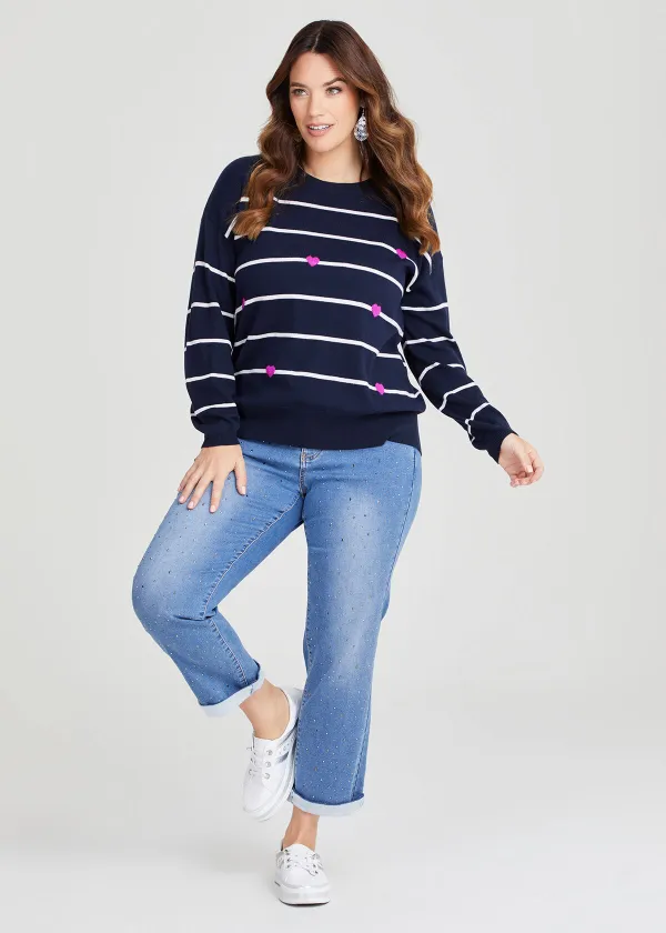 Striped Heart Jumper
