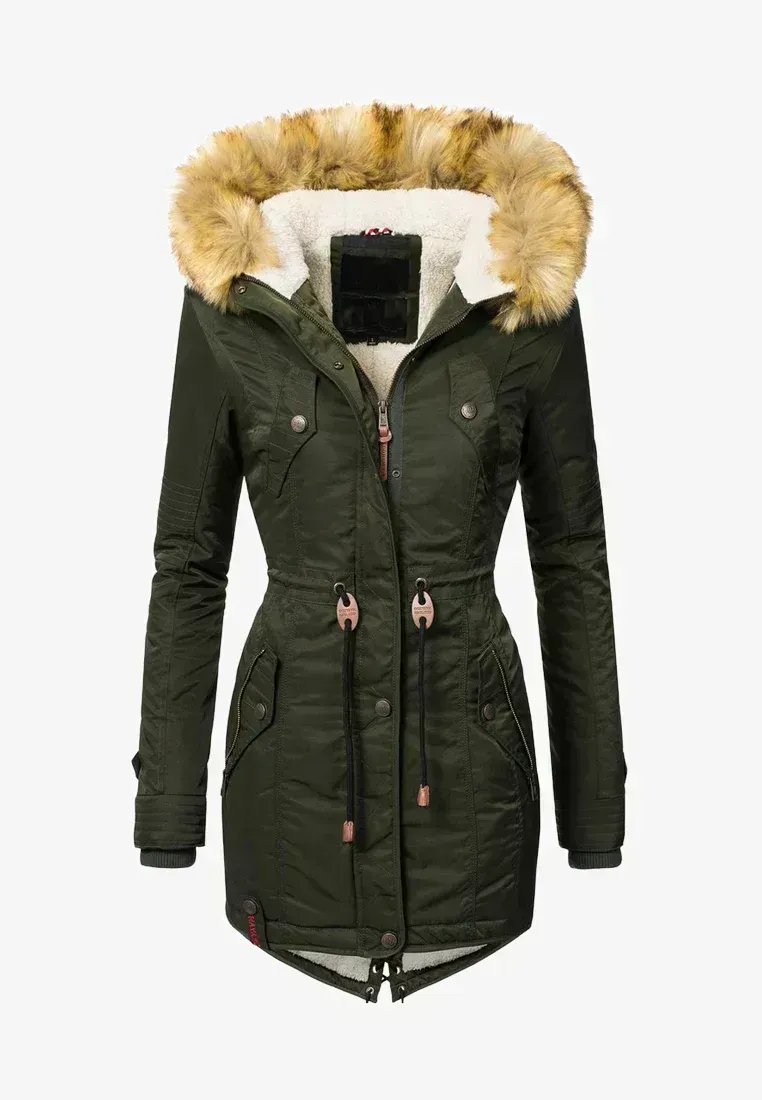 Women's padded parka coat black