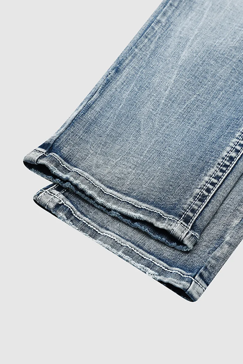 Wash Stretchy Ripped Flap Decor Low Waist Crop Jeans