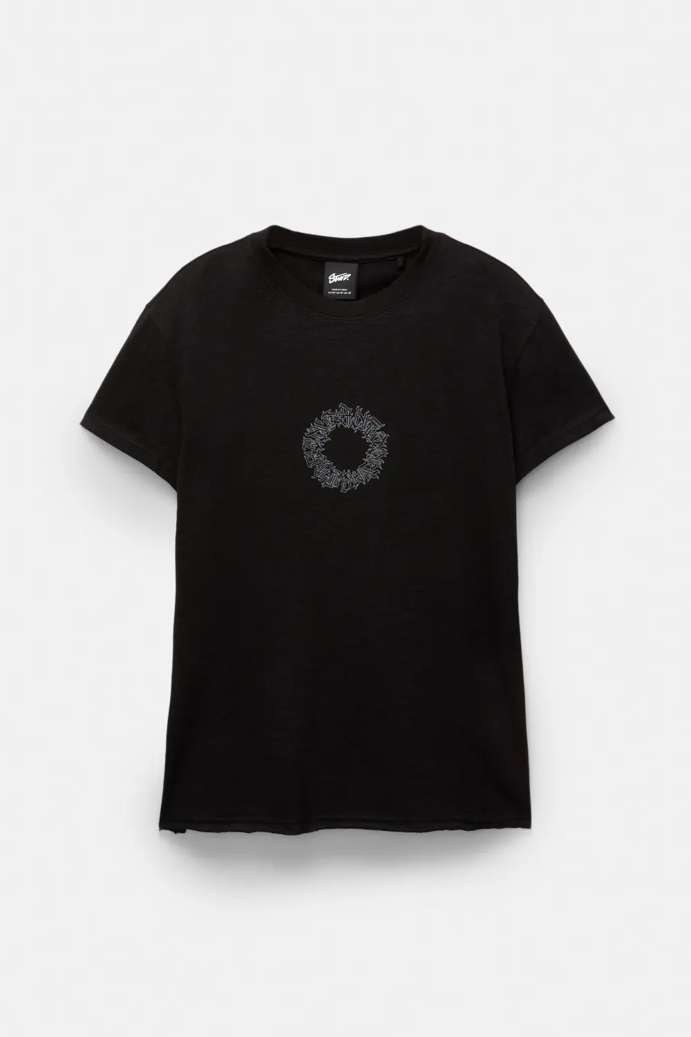 Cropped slim fit STWD T-shirt with gothic graphic