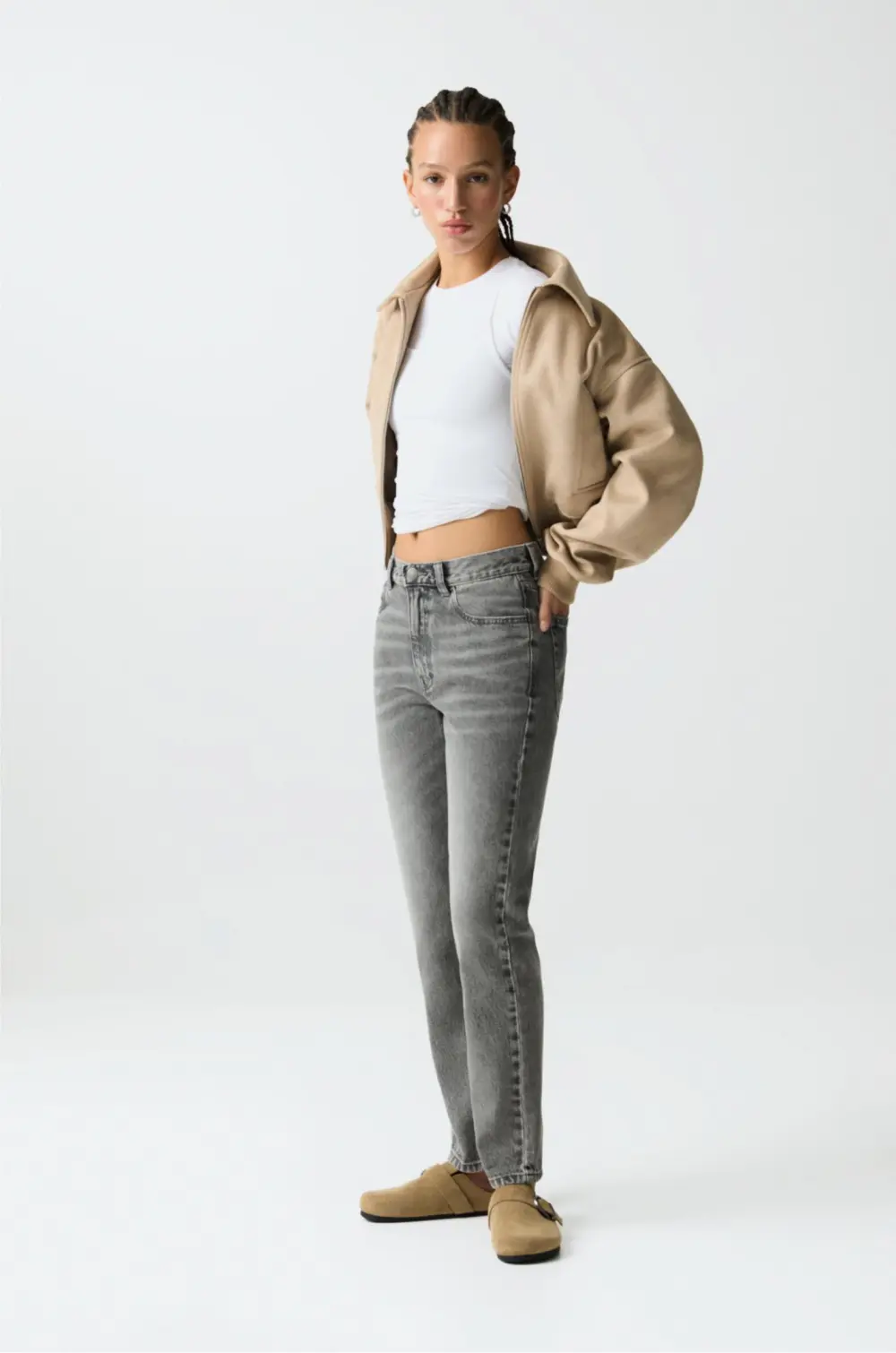 Jeans mom tiro alto