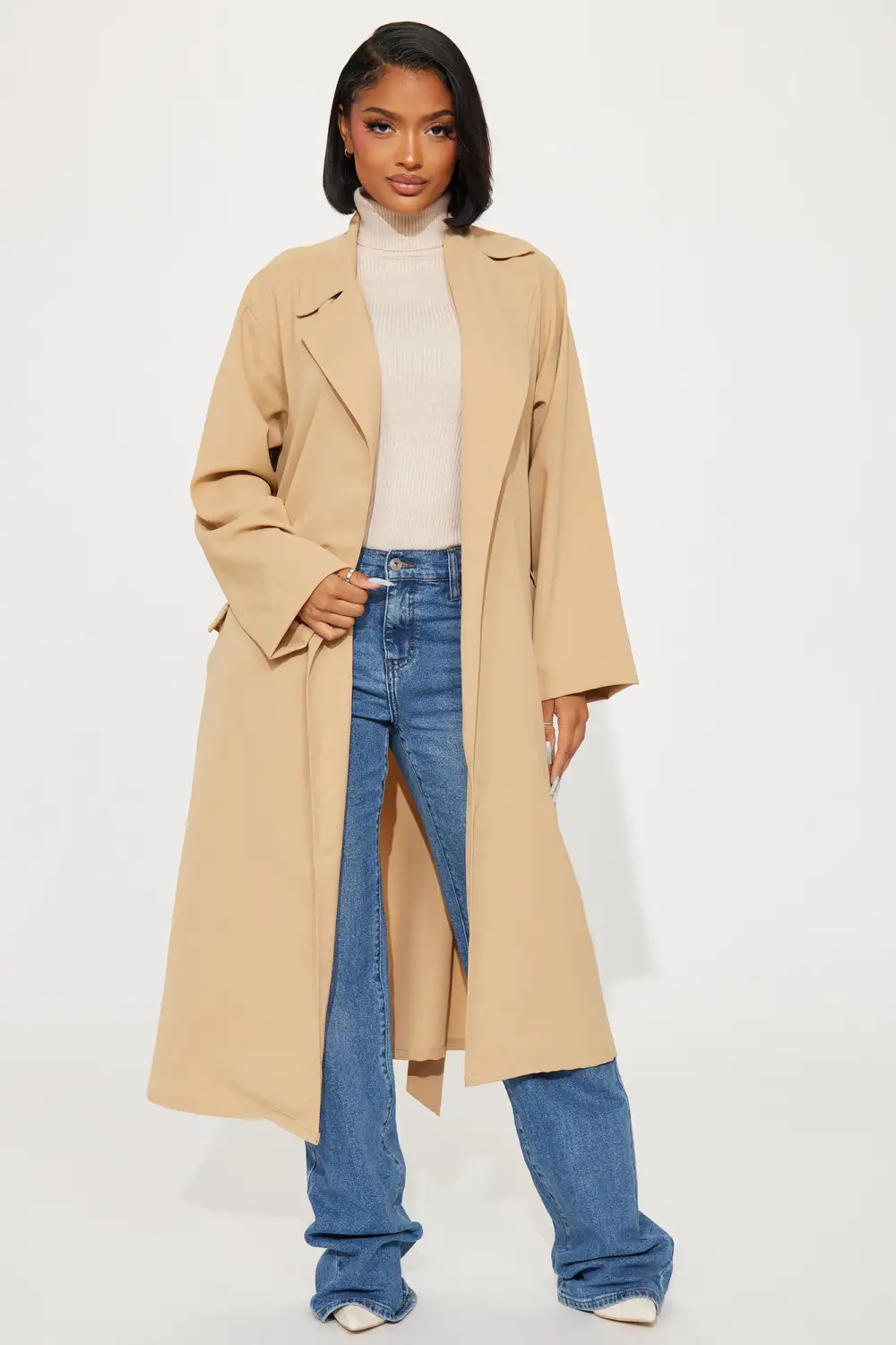 Mia Light Weight Trench Coat - Khaki