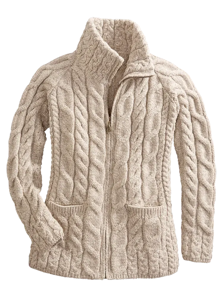 Women's Irish Supersoft Wool Full-Zip Cardigan