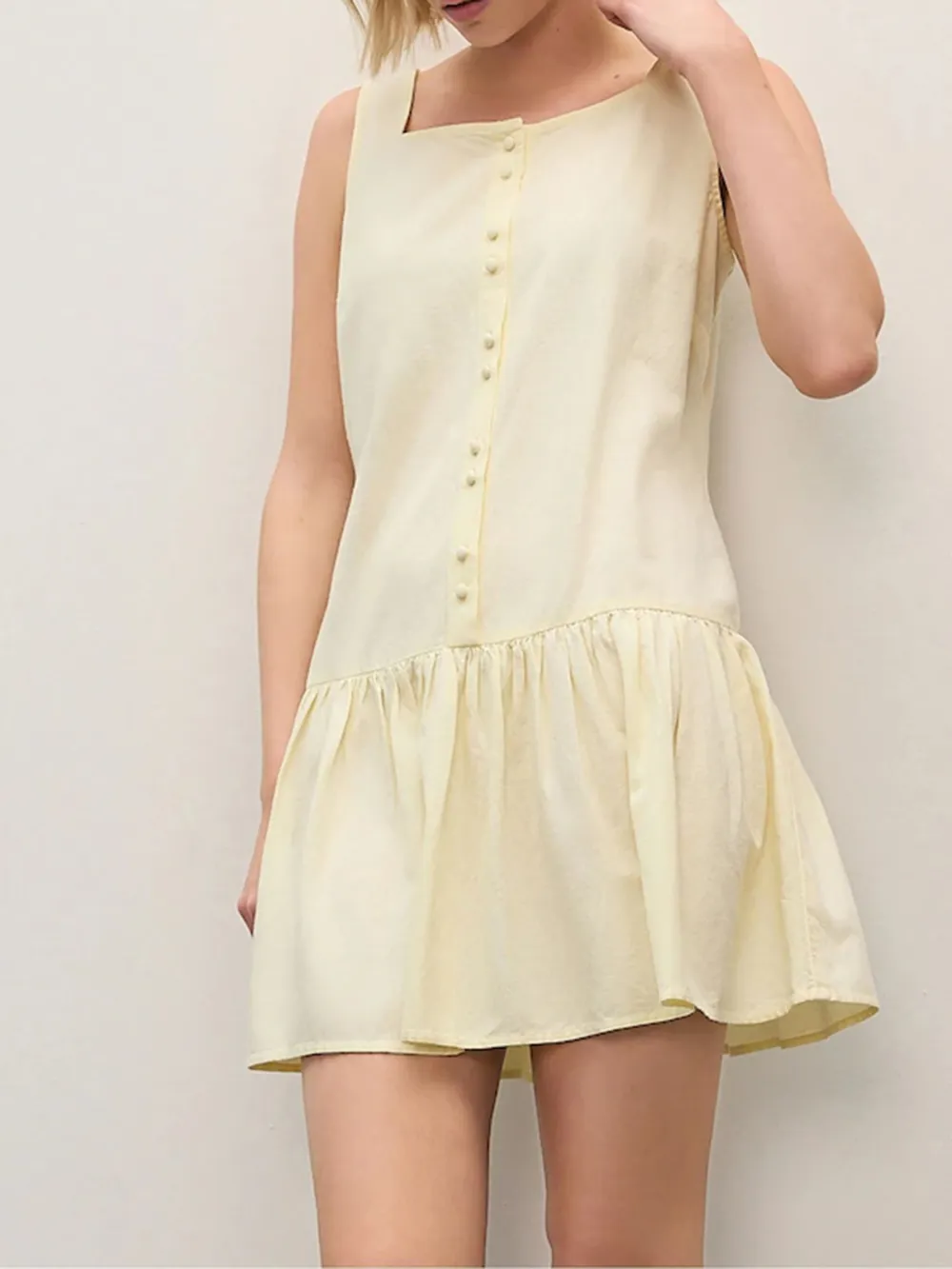 Basic Minimalist Bohemian Style Solid Color Dress