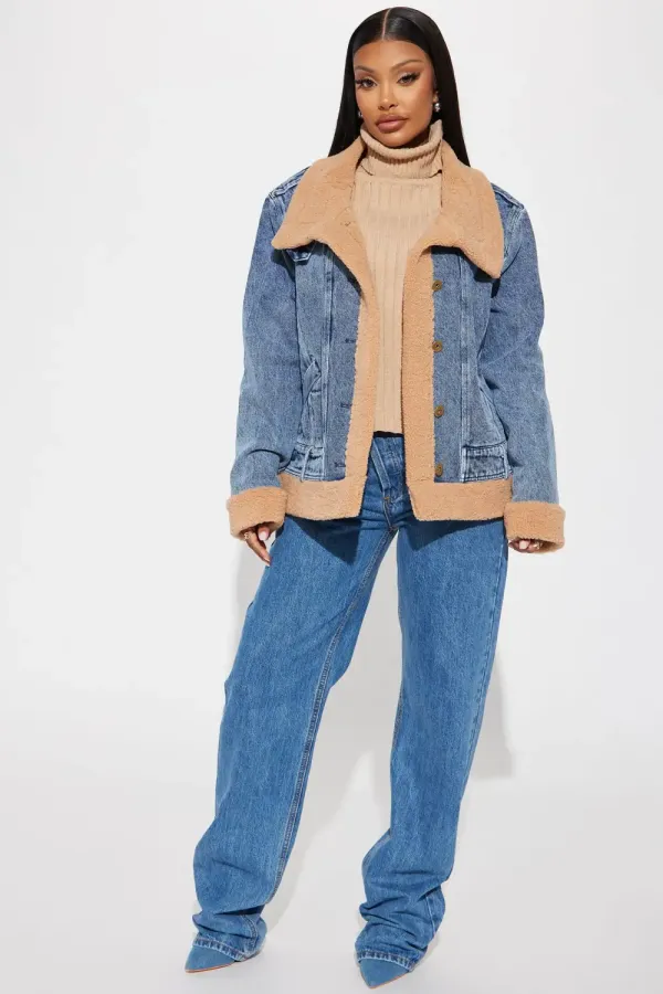 Chloe Denim Moto Jacket - Light Wash