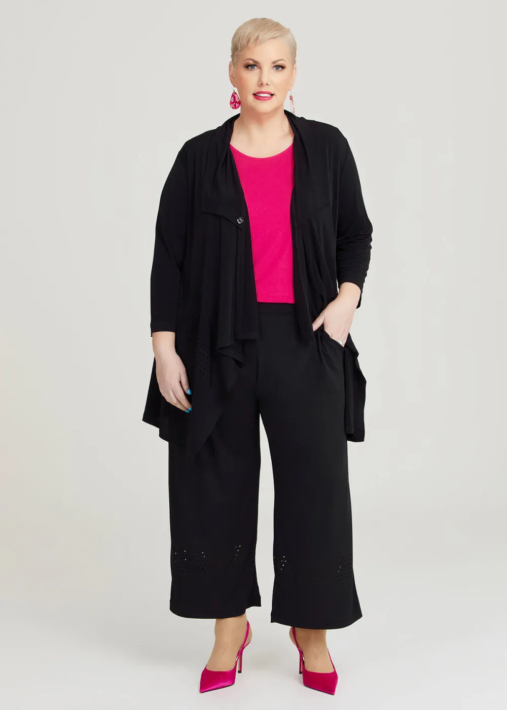 Laser Cut Detail Cullote Pant